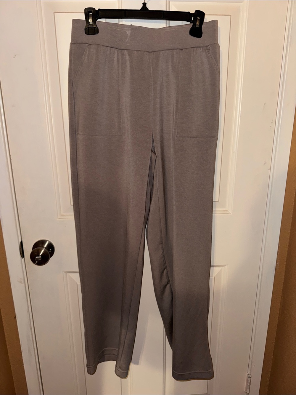 Mondetta wide-Leg Knit Pants in Taupe Gray Medium